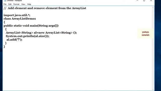 Add and Remove element from an ArrayList in java
