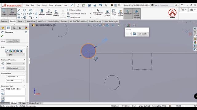 SOLIDWORKS MOLD DESIGN - Complete Mold design - Elbow 3/4