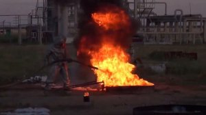 Уникальные испытания по тушению пожаров на полигоне Оренбургского филиала ВНИИПО МЧС России