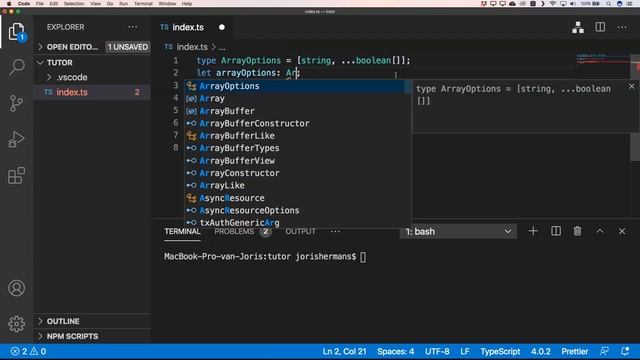 typescript, leading & middle elements in tuples