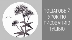 Урок по рисованию веточки тушью