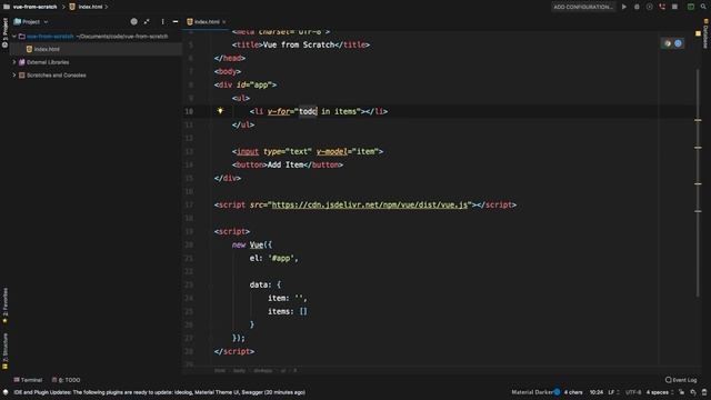 Vue.js Tutorial From Scratch - e02 - Binding Data & Simple To-Do Example