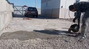 Стяжка во дворе для ленивых