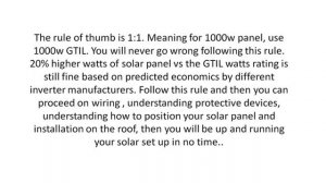 MATCHING OF GRID TIE INVERTER WITH LIMITER AND SOLAR PANEL(TAGALOG)