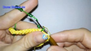 Ажурный двухцветный узор крючком (3 способа) - Мастер-класс