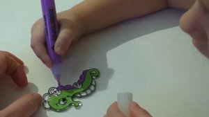 Витражи от Amos Glass deco Sun deco. Раскрашиваем животных, учим цвета.