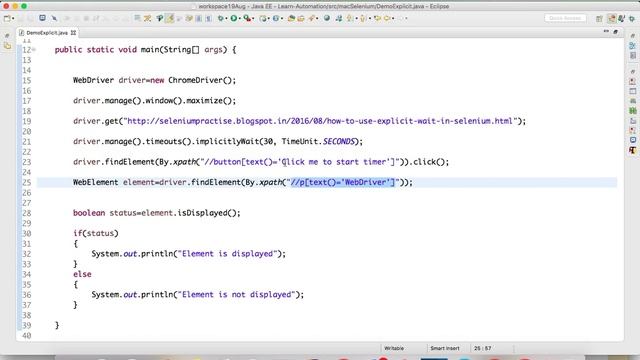 Explicit Wait in Selenium Webdriver
