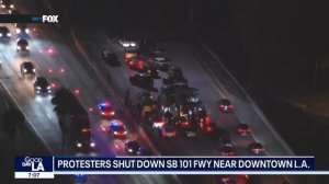 Pro-Armenian protesters shut down SB-101 Fwy near DTLA