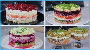 Слоеные салаты на праздничный (новогодний) стол