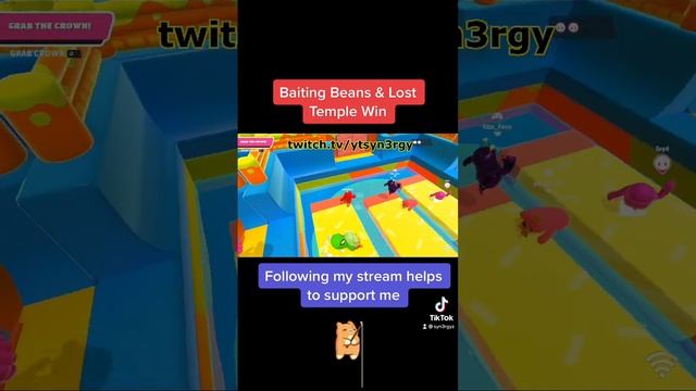 Baiting Beans & Lost Temple Win ► Fall Guys #shorts смотреть онлайн