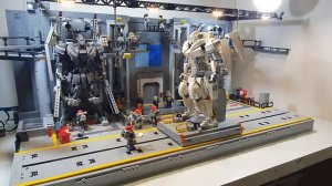 ЛЕГО диорама: АНГАР РОБОТОВ . LEGO MECHA MOC . лего самоделка