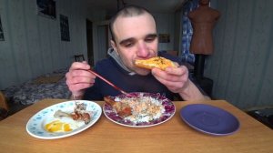 МУКБАНГ/АСМР КУРИЦА ЖАРЕНАЯ/РИС/СОУС/БУТЕРБРОДЫ -МАЙОНЕЗ,МОРКОВЬ,ЧЕСНОК/УЖИН/EATING/ASMR/Mukbang#321