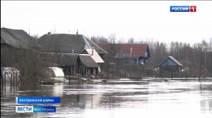 Паводковые воды в Костромском районе подошли вплотную к жилым домам