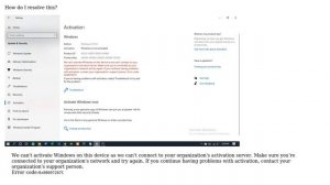 Error code 0x8007267C while activating Window 10