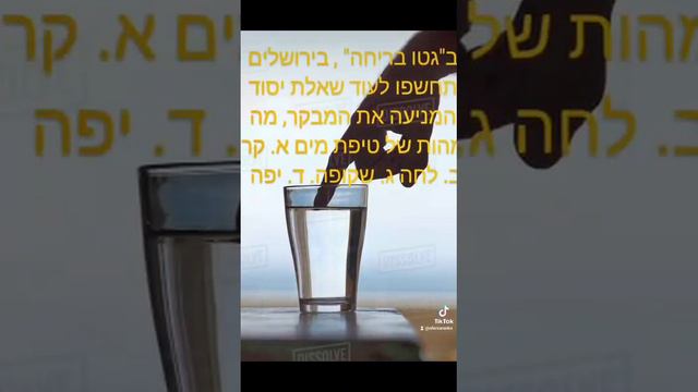 הסיור ב"גטו בריחה" מתחיל בשאלה של הגאון מוילנה בספרו "אדרת אליהו" מה המהות של טיפת מים?