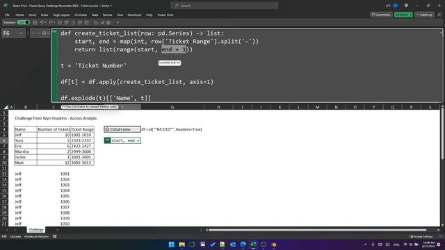 Python in Excel! Part 6 - Using Python to restructure data! ??