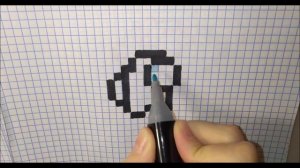 Как рисовать Амонг Ас по клеточкам в тетради! #36 - #pixelart. How To Draw Donut.