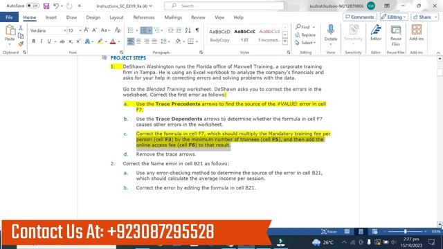 Excel 2019 Module 9 SAM Project 1a|PeasronMYITLABSolution