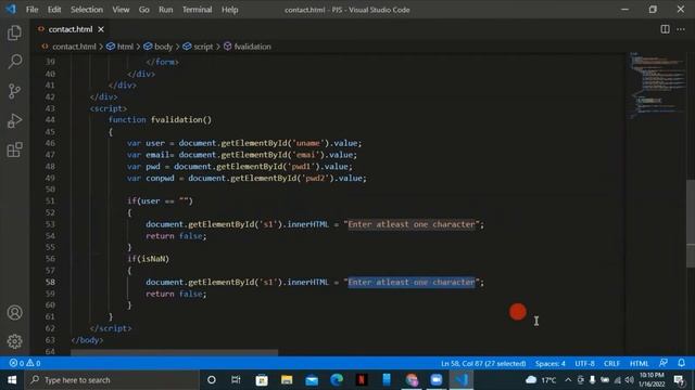 Form Validation in JavaScript | JavaScript Registration Form Validation | Tutorial #27