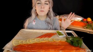 ASMR EATING SALMON SASHIMI ?? АСМР ИТИНГ СЕМГА ? [ Mukbang \ Мукбанг]