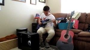 12 year old Cameron playing guitar on Mother's Day 2018