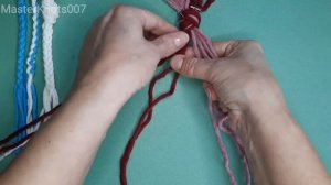 Урок макраме: плетение шнуров из 4-х, 6-ти и 8-ми нитей/Macrame lesson: weaving cords