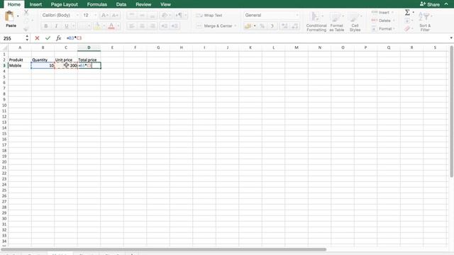 Basic Excel formulas : Addition, Subtract, Division, Multiply