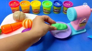 Satisfying Video I How To Make Rainbow Noddles From Fruit With Playdoh Cutting ASMR