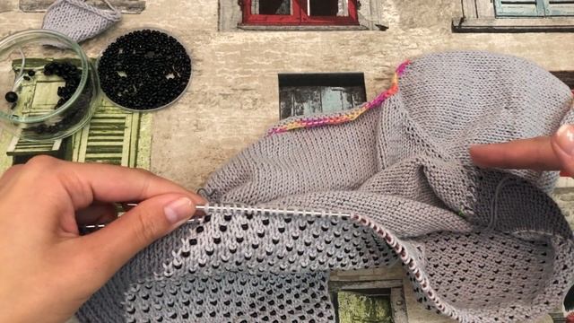 ИНТАРСИЯ ПО КРУГУ. ВЯЗАНИЕ СПИЦАМИ С БУСИНАМИ. КАКИЕ БУСИНЫ ВЫБРАТь. ДЖЕМПЕР СПИЦАМИ