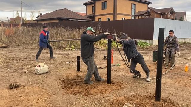 Монтаж свайно-винтового фундамента
