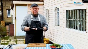 Рецепт шашлыка из трески в беконе с черри и соусом .Шашлыковски на канале Санкт-Петербург.