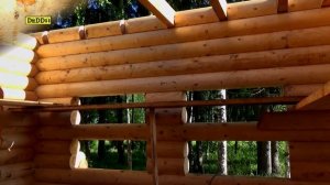 Дом из оцилиндрованного бревна под ключ - все этапы работ .