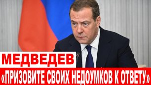 Медведев эмоционально обратился к европейцам. «Призовите своих недоумков к ответу»