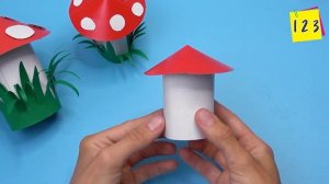 DIY paper mushroom -  Fly agaric paper crafts easy