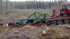 плуг лесной ПЛ 1-1 в работе с навеской НЗ 80( трактор ТДТ -55 , ТТ-4 ,ТЛТ-100) от производителя