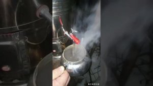 Чай зимой из турецкого самовар при - 22°