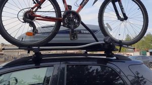 Thule Pacific 100 одновременно с вело на крыше