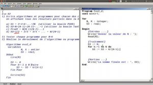 Exercice 02 Série 07 - Question d (Somme :  1/2 + 2/3 + .... + N/(N+1)