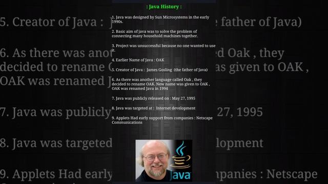 Java history #java intro# the father of the java смотреть онлайн