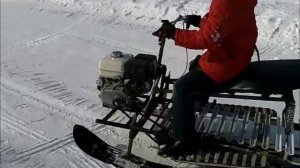 легкий самодельный снегоход-палочник..wmv