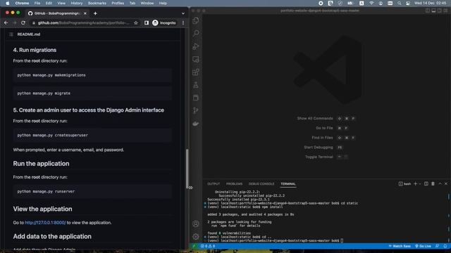 Django 4, HTML, CSS, Bootstrap 5 & Sass | Freelance Developer Portfolio Website | Free Download