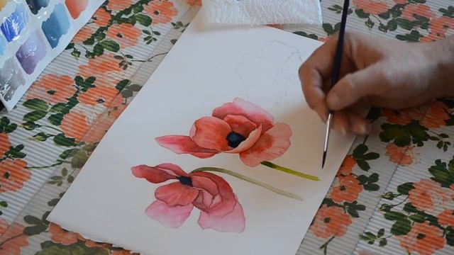 Как нарисовать маки/ Картина с поталью. смотреть онлайн