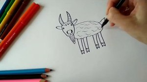 Рисуем КОЗУ детям. Учимся рисовать.