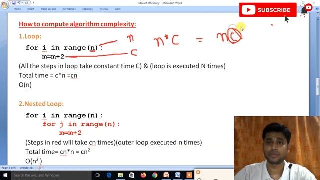 Idea of Algorithm Efficiency | Big O notation | Class 12 Computer science with python 2021-2022