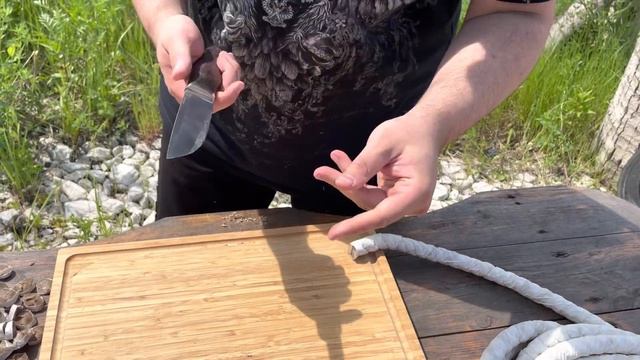 Тест ножа из прочнейшей стали S390 / Нож Русский 2 / Кузница Медведь смотреть онлайн