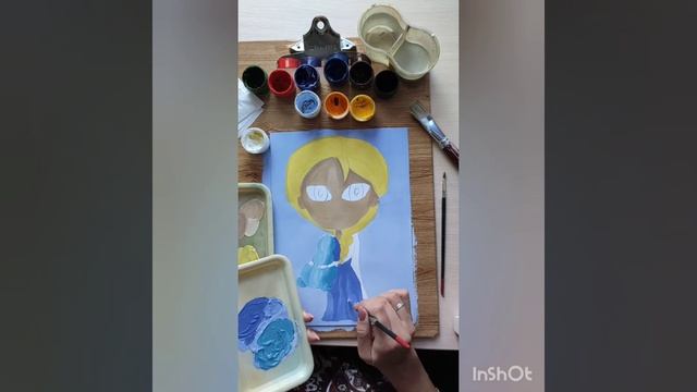 Эльза и Олоф. Холодное сердце. Рисуем гуашью. Рисование для детей, рисование вместе с детьми