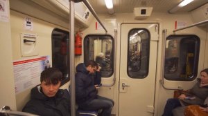 Russia, Moscow, Metro ride from Tульская to Нагатинская