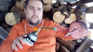 Краковская жареная колбаса на газовой горелке