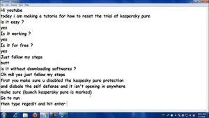 How to reset Kaspersky pure trial for free