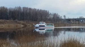 Полоцк - Теплоход плывёт по Западной Двине